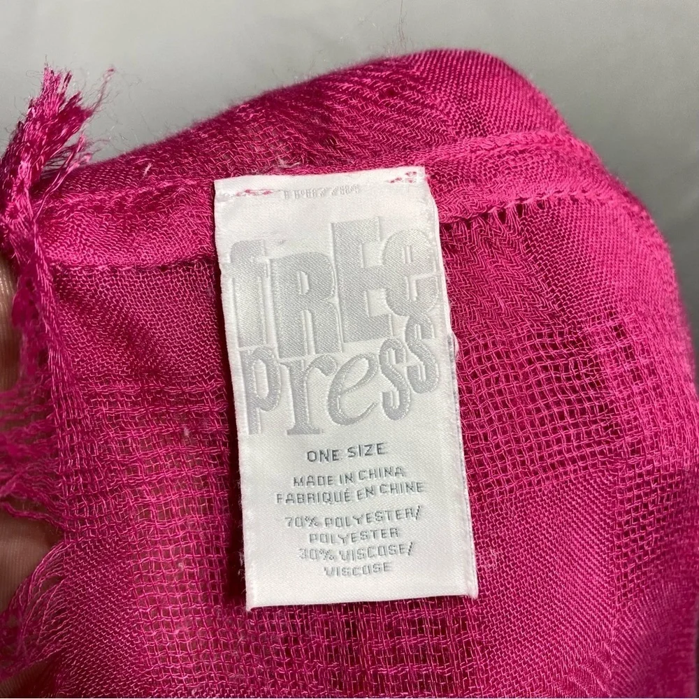 Free Press Hot Pink Frayed Edge Infinity Scarf